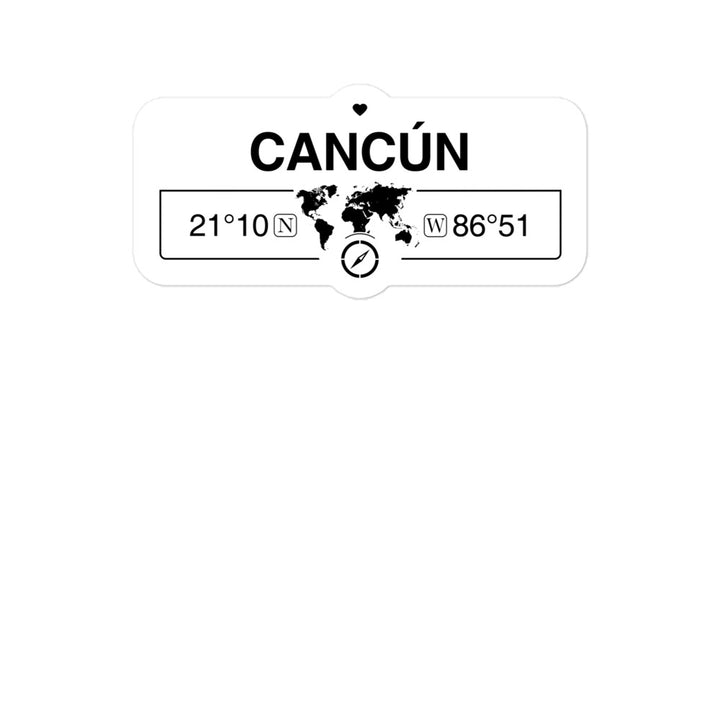 CancÃºn, Mexico 2 x 5.5" Inch Stickers Gift with Map Coordinates #REF2748F6546