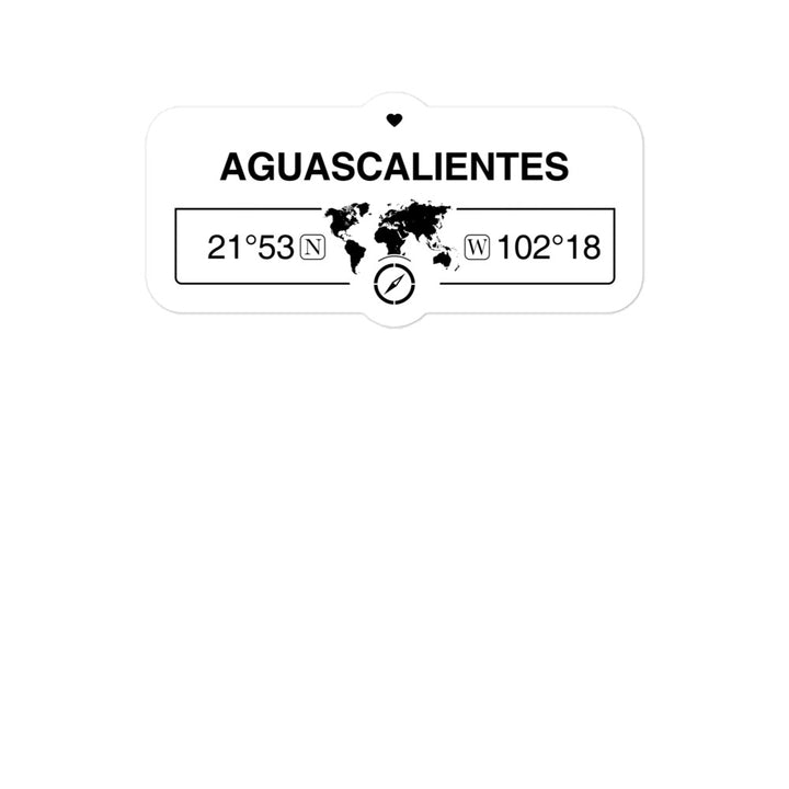 Aguascalientes, Mexico 2 x 5.5" Inch Stickers Gift with Map Coordinates #REF2748F6546