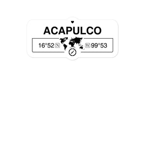 Acapulco, Mexico 2 x 5.5" Inch Stickers Gift with Map Coordinates #REF2748F6546