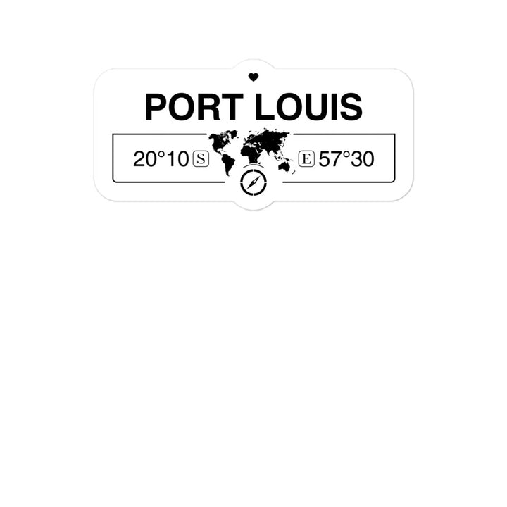 Port Louis, Mauritius 2 x 5.5" Inch Stickers Gift with Map Coordinates #REF2748F6546