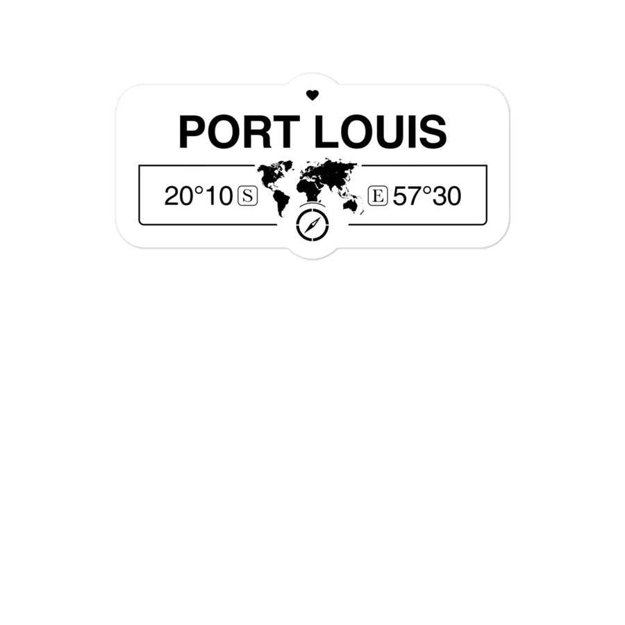 Port Louis, Mauritius 2 x 5.5" Inch Stickers Gift with Map Coordinates #REF2748F6546