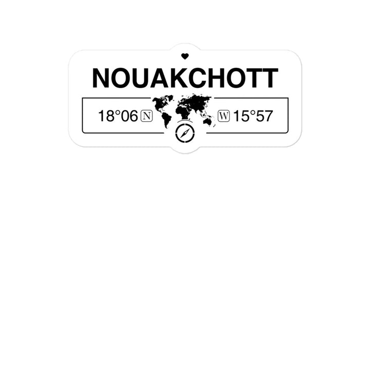 Nouakchott, Mauritania 2 x 5.5" Inch Stickers Gift with Map Coordinates #REF2748F6546