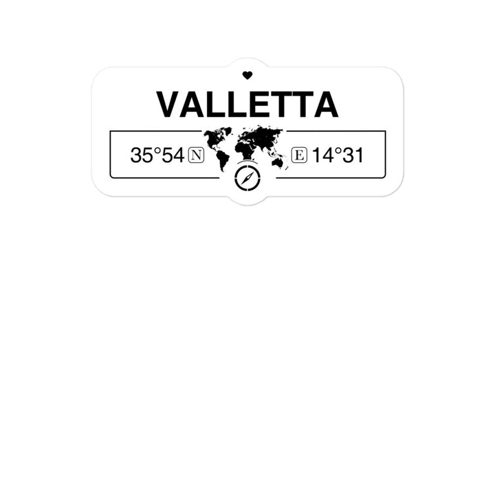 Valletta, Malta 2 x 5.5" Inch Stickers Gift with Map Coordinates #REF2748F6546