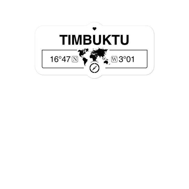 Timbuktu, Mali 2 x 5.5" Inch Stickers Gift with Map Coordinates #REF2748F6546