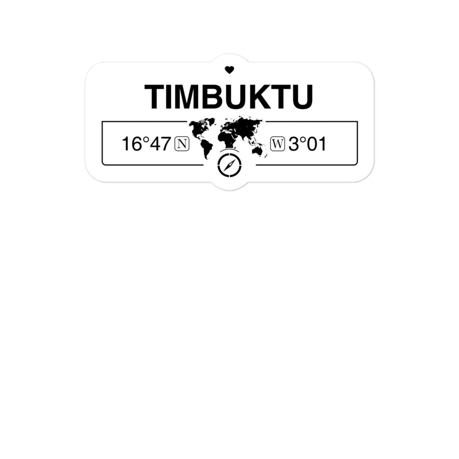 Timbuktu, Mali 2 x 5.5" Inch Stickers Gift with Map Coordinates #REF2748F6546