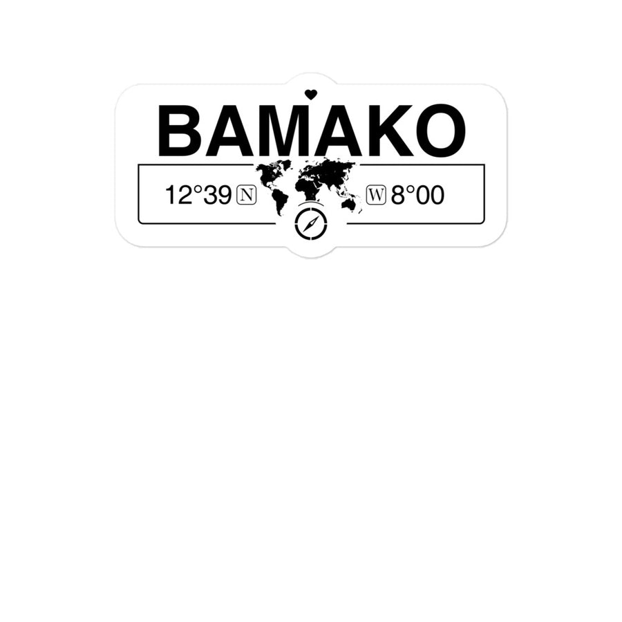 Bamako, Mali 2 x 5.5" Inch Stickers Gift with Map Coordinates #REF2748F6546