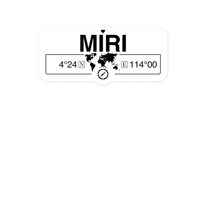 Miri, Maldives 2 x 5.5" Inch Stickers Gift with Map Coordinates #REF2748F6546