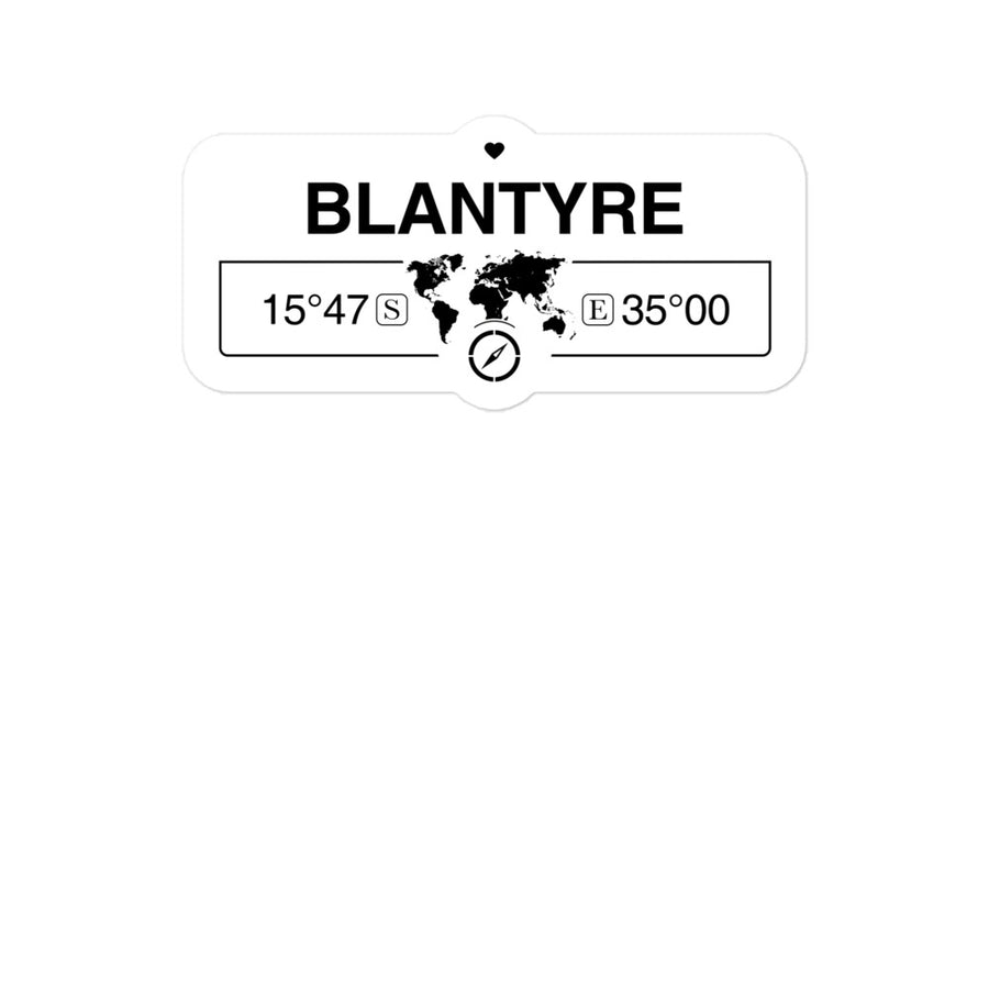 Blantyre, Malawi 2 x 5.5" Inch Stickers Gift with Map Coordinates #REF2748F6546