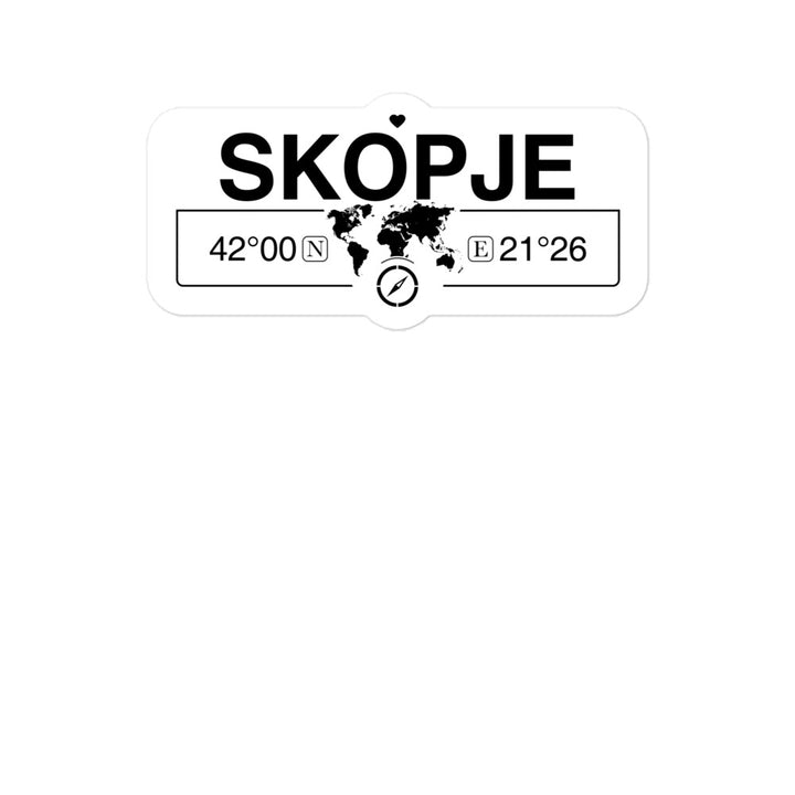Skopje, Macedonia 2 x 5.5" Inch Stickers Gift with Map Coordinates #REF2748F6546