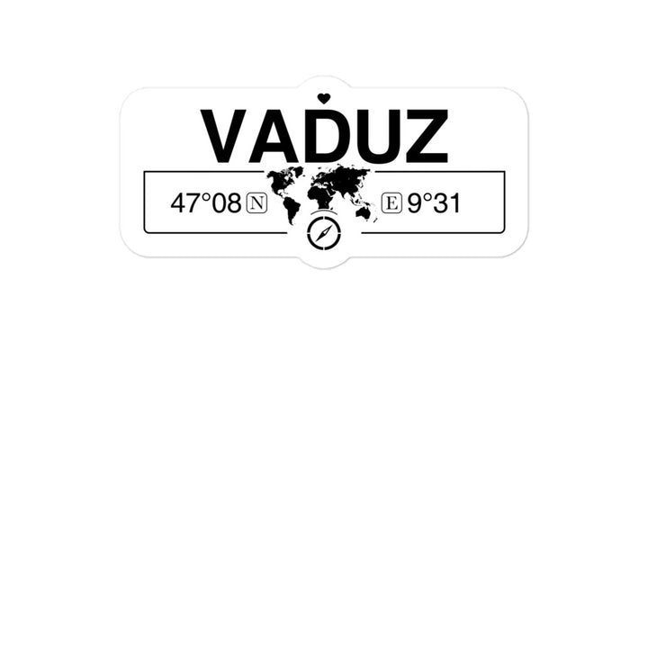 Vaduz, Liechtenstein 2 x 5.5" Inch Stickers Gift with Map Coordinates #REF2748F6546