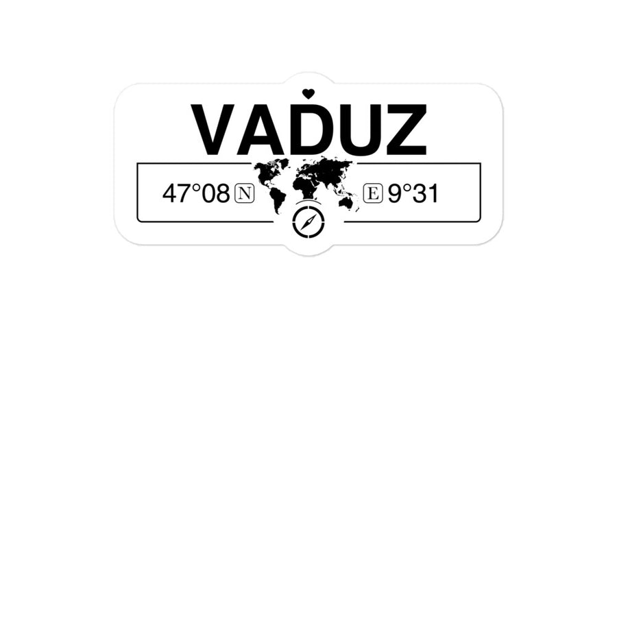 Vaduz, Liechtenstein 2 x 5.5" Inch Stickers Gift with Map Coordinates #REF2748F6546