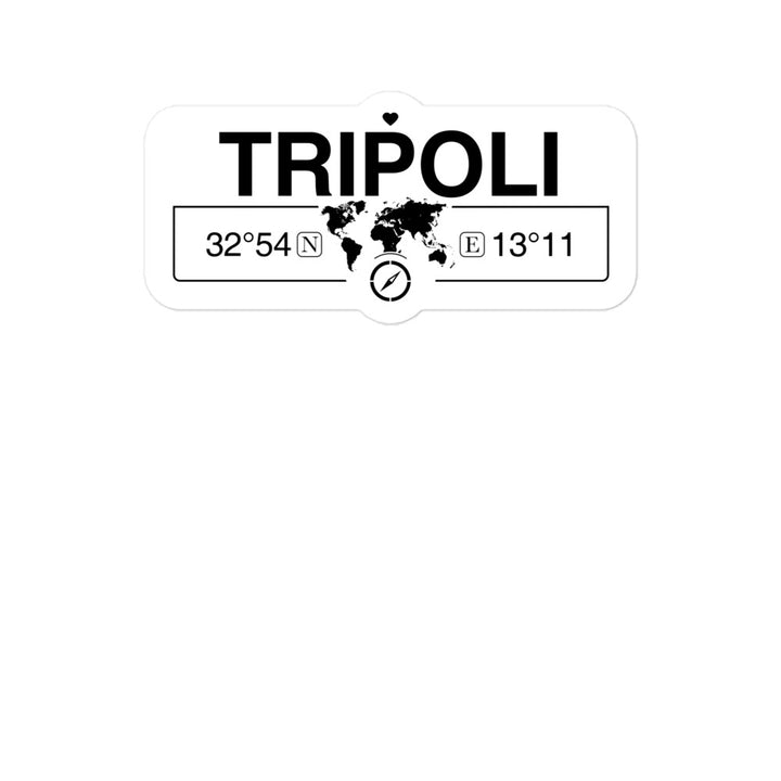 Tripoli, Libya 2 x 5.5" Inch Stickers Gift with Map Coordinates #REF2748F6546