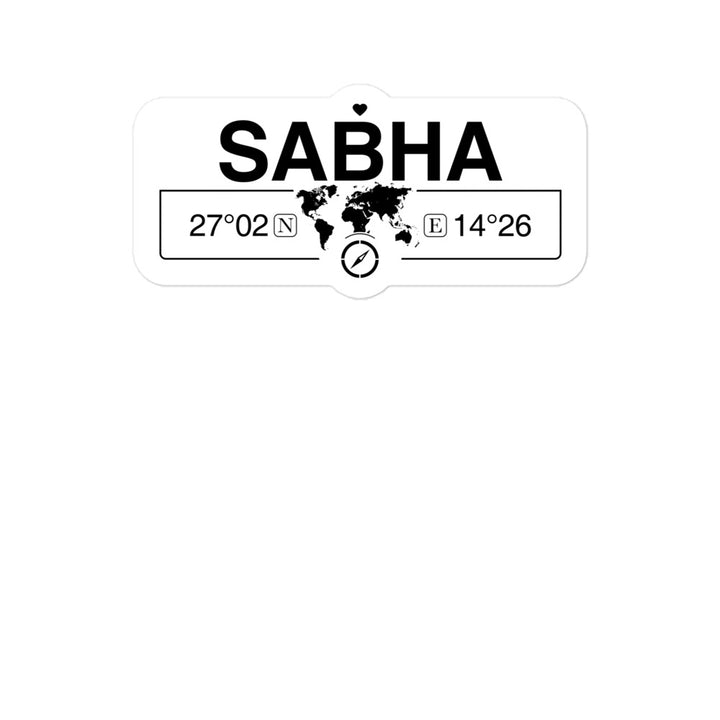 Sabha, Libya 2 x 5.5" Inch Stickers Gift with Map Coordinates #REF2748F6546