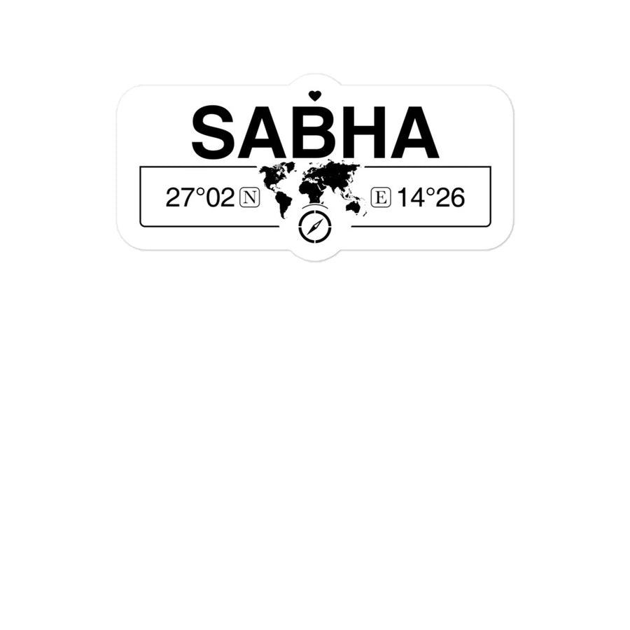 Sabha, Libya 2 x 5.5" Inch Stickers Gift with Map Coordinates #REF2748F6546