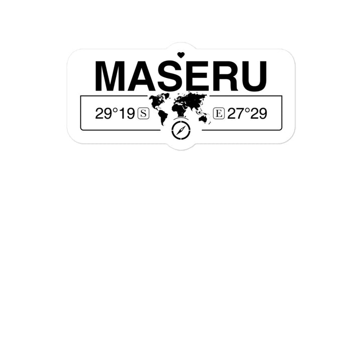 Maseru, Lesotho 2 x 5.5" Inch Stickers Gift with Map Coordinates #REF2748F6546