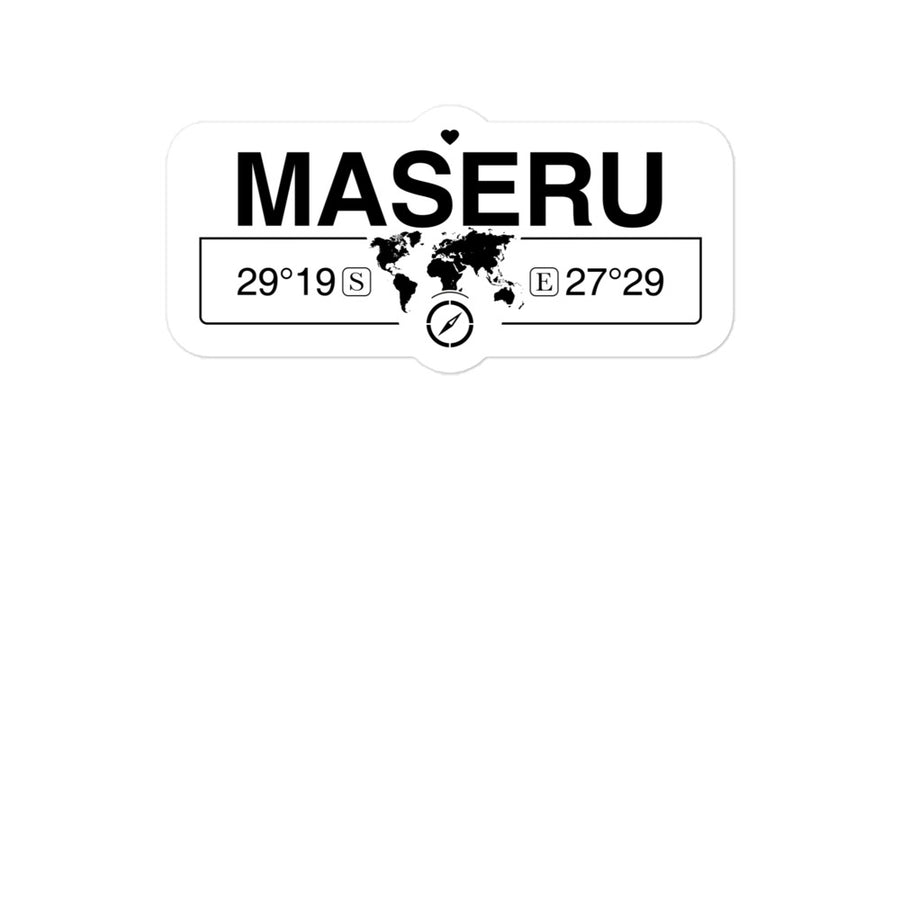 Maseru, Lesotho 2 x 5.5" Inch Stickers Gift with Map Coordinates #REF2748F6546