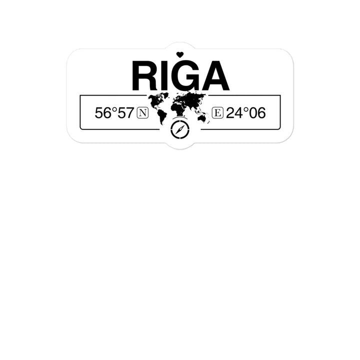 Riga, Latvia 2 x 5.5" Inch Stickers Gift with Map Coordinates #REF2748F6546