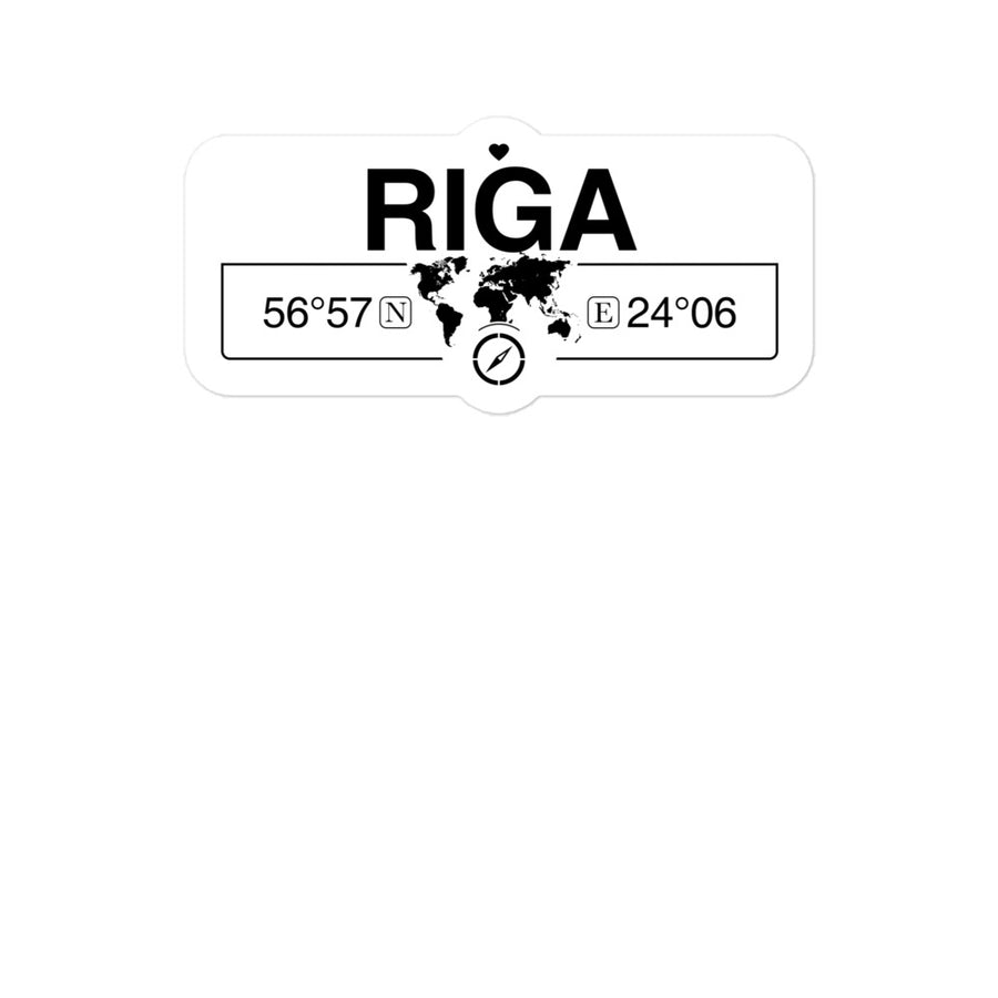 Riga, Latvia 2 x 5.5" Inch Stickers Gift with Map Coordinates #REF2748F6546