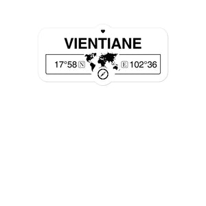 Vientiane, Laos 2 x 5.5" Inch Stickers Gift with Map Coordinates #REF2748F6546