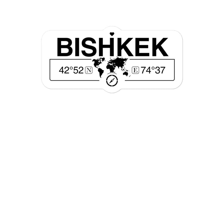 Bishkek, Kyrgyzstan 2 x 5.5" Inch Stickers Gift with Map Coordinates #REF2748F6546