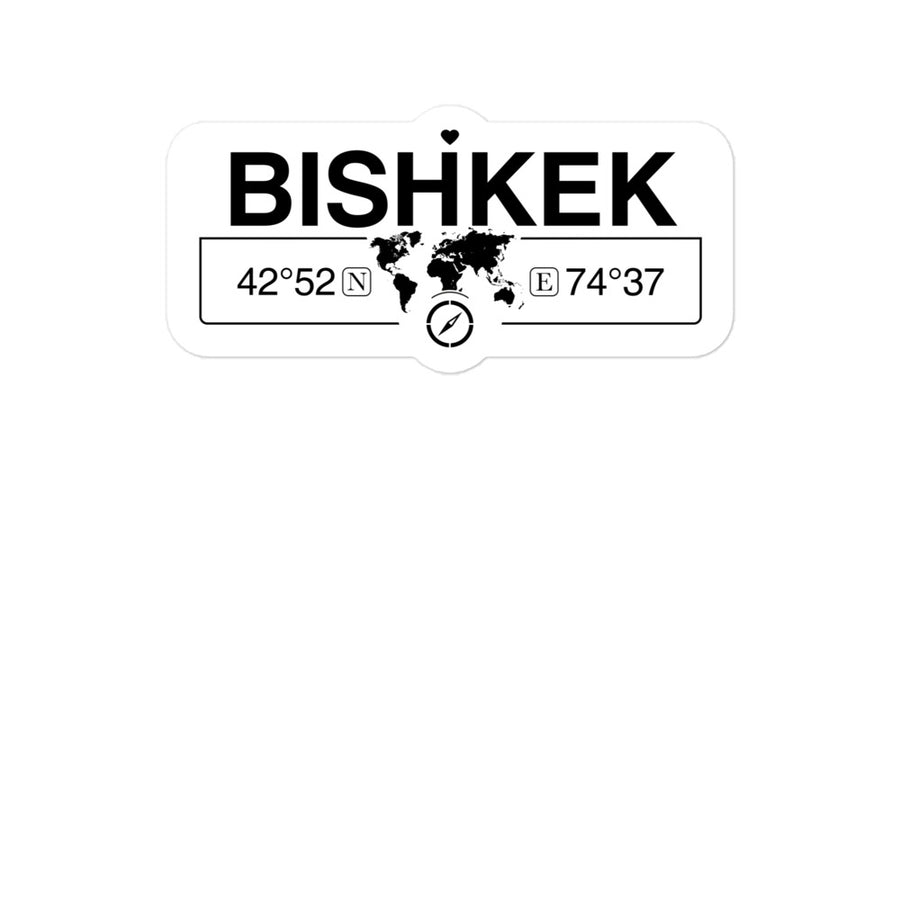 Bishkek, Kyrgyzstan 2 x 5.5" Inch Stickers Gift with Map Coordinates #REF2748F6546