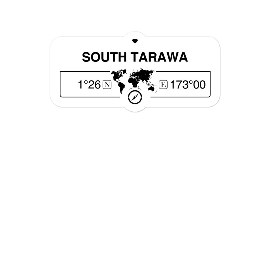 South Tarawa, Kiribati 2 x 5.5" Inch Stickers Gift with Map Coordinates #REF2748F6546