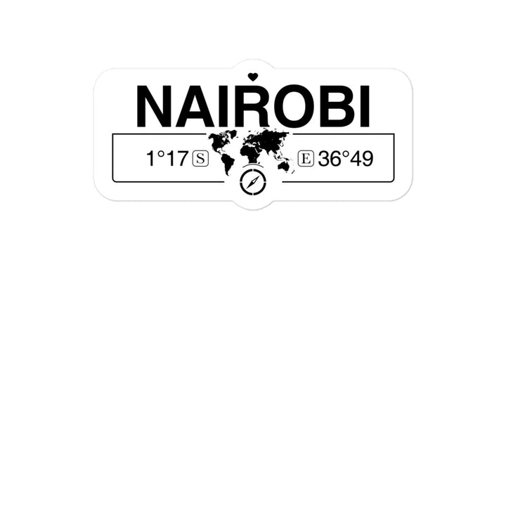Nairobi, Kenya 2 x 5.5" Inch Stickers Gift with Map Coordinates #REF2748F6546