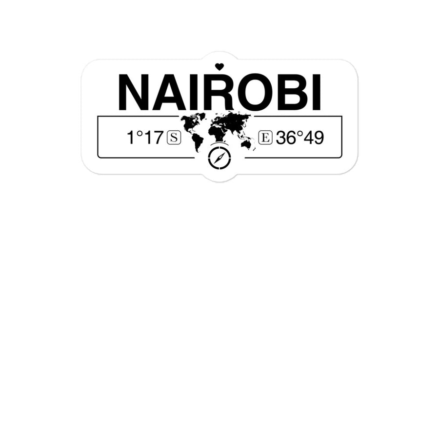 Nairobi, Kenya 2 x 5.5" Inch Stickers Gift with Map Coordinates #REF2748F6546