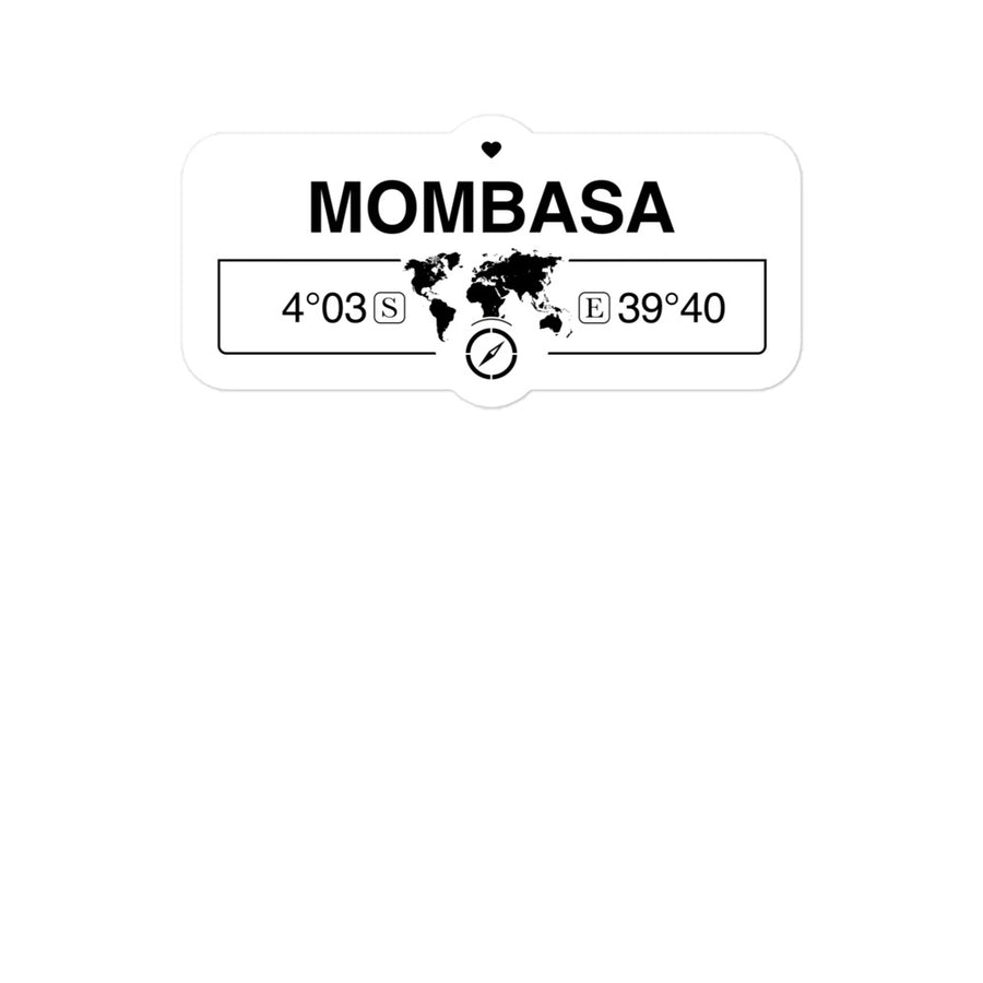 Mombasa, Kenya 2 x 5.5" Inch Stickers Gift with Map Coordinates #REF2748F6546