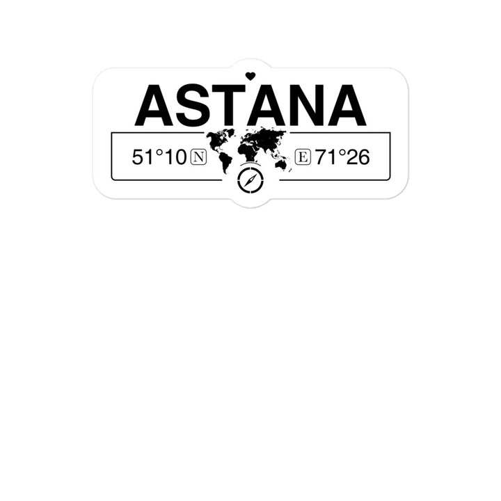 Astana, Kazakhstan 2 x 5.5" Inch Stickers Gift with Map Coordinates #REF2748F6546