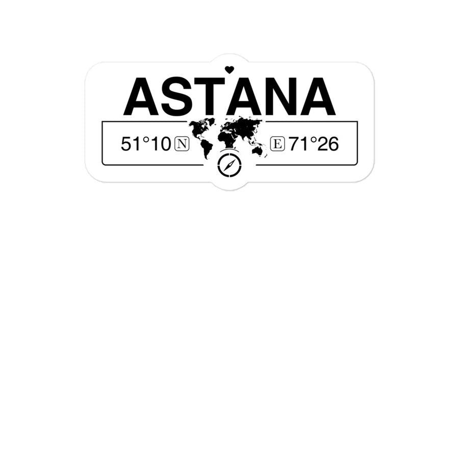 Astana, Kazakhstan 2 x 5.5" Inch Stickers Gift with Map Coordinates #REF2748F6546
