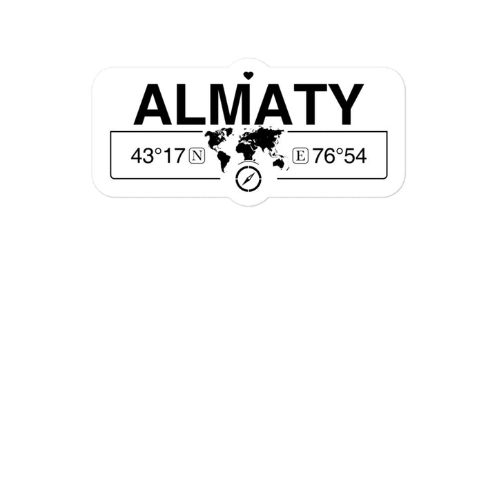Almaty, Kazakhstan 2 x 5.5" Inch Stickers Gift with Map Coordinates #REF2748F6546