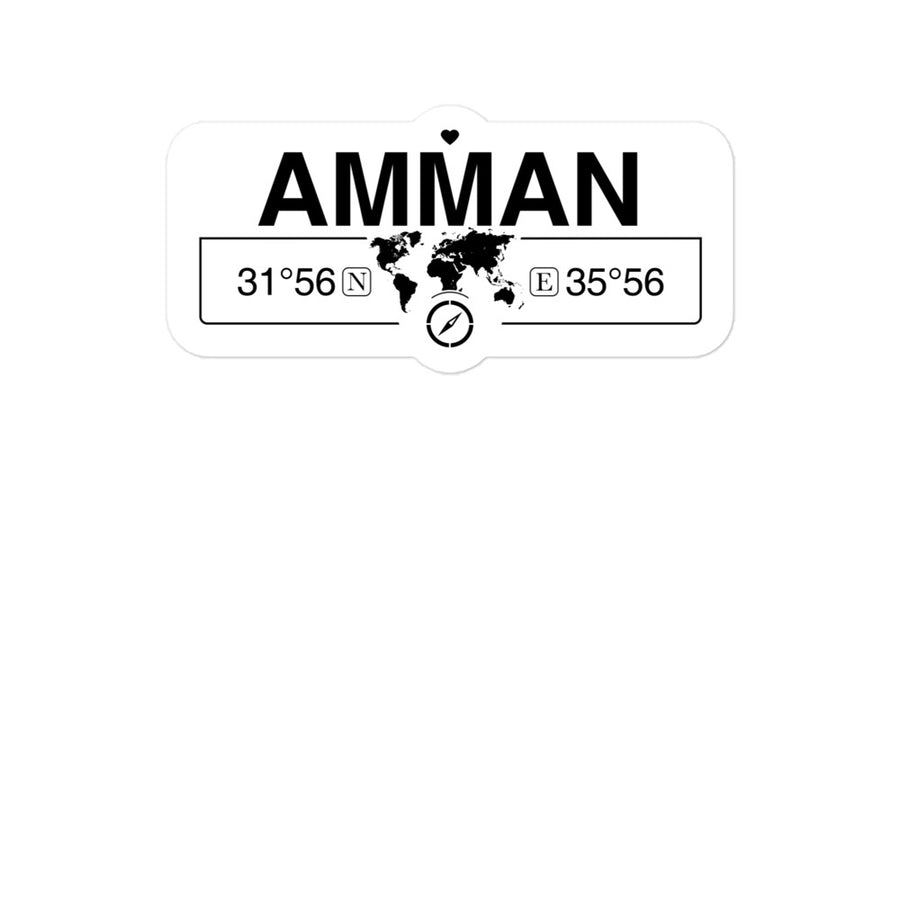Amman, Jordan 2 x 5.5" Inch Stickers Gift with Map Coordinates #REF2748F6546