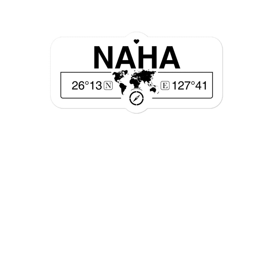 Naha, Japan 2 x 5.5" Inch Stickers Gift with Map Coordinates #REF2748F6546