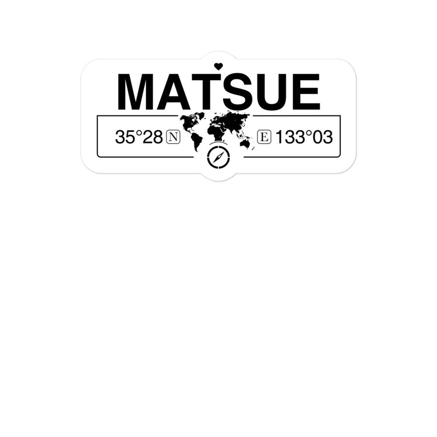 Matsue, Japan 2 x 5.5" Inch Stickers Gift with Map Coordinates #REF2748F6546