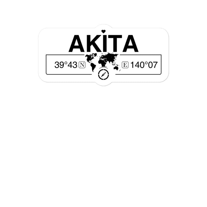 Akita, Japan 2 x 5.5" Inch Stickers Gift with Map Coordinates #REF2748F6546