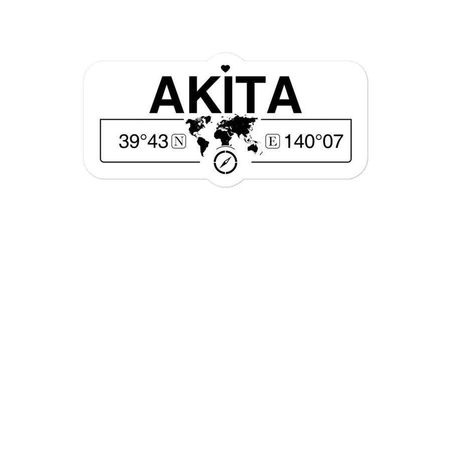 Akita, Japan 2 x 5.5" Inch Stickers Gift with Map Coordinates #REF2748F6546