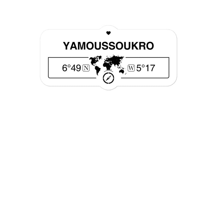 Yamoussoukro, Ivory Coast 2 x 5.5" Inch Stickers Gift with Map Coordinates #REF2748F6546