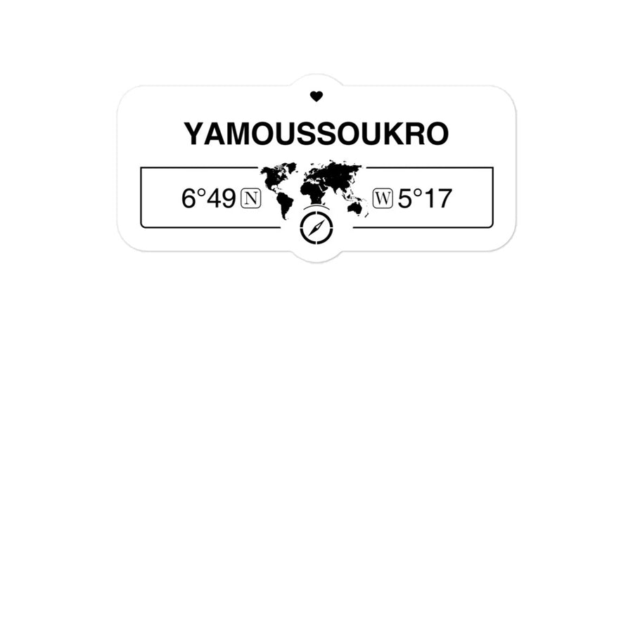 Yamoussoukro, Ivory Coast 2 x 5.5" Inch Stickers Gift with Map Coordinates #REF2748F6546