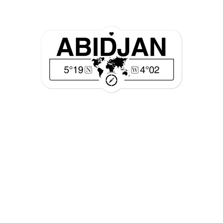 Abidjan, Ivory Coast 2 x 5.5" Inch Stickers Gift with Map Coordinates #REF2748F6546