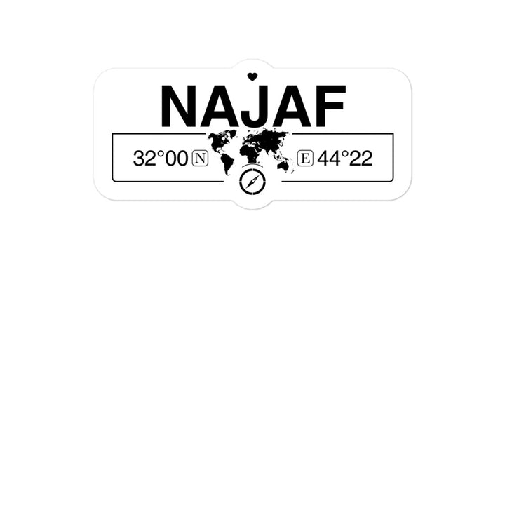 Najaf, Iraq 2 x 5.5" Inch Stickers Gift with Map Coordinates #REF2748F6546