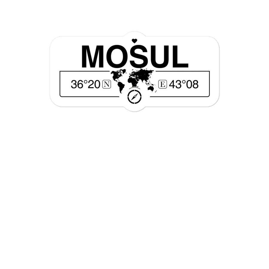 Mosul, Iraq 2 x 5.5" Inch Stickers Gift with Map Coordinates #REF2748F6546