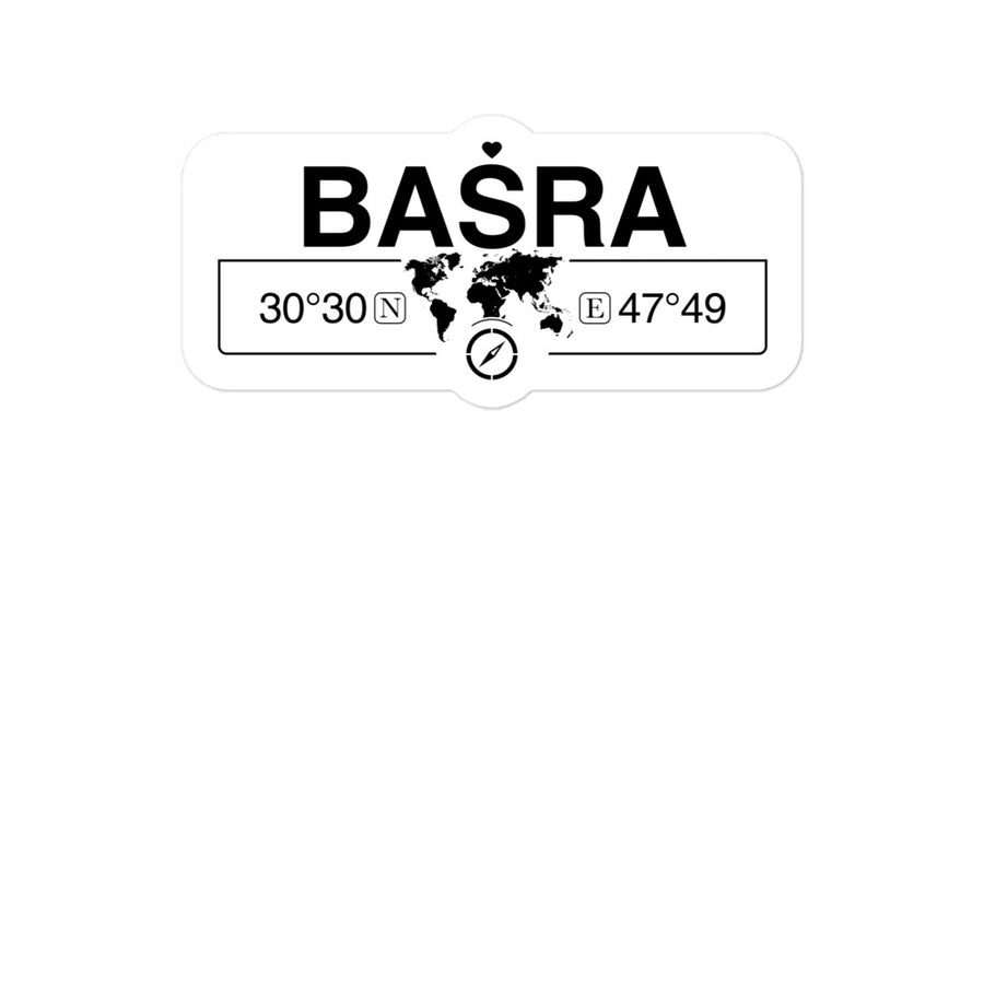 Basra, Iraq 2 x 5.5" Inch Stickers Gift with Map Coordinates #REF2748F6546