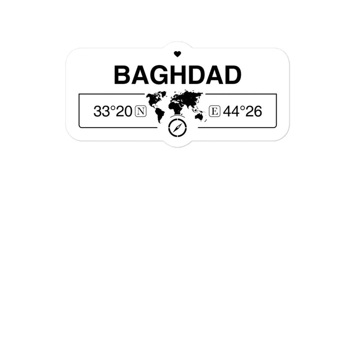 Baghdad, Iraq 2 x 5.5" Inch Stickers Gift with Map Coordinates #REF2748F6546