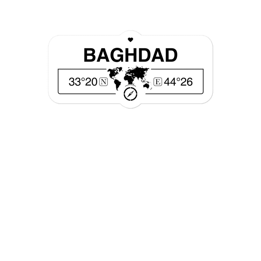 Baghdad, Iraq 2 x 5.5" Inch Stickers Gift with Map Coordinates #REF2748F6546