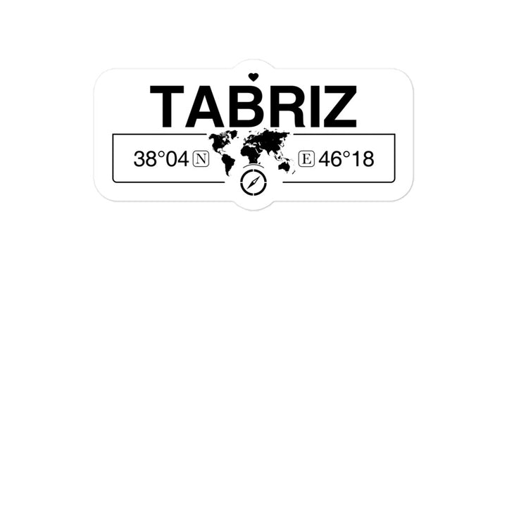 Tabriz, Iraq 2 x 5.5" Inch Stickers Gift with Map Coordinates #REF2748F6546