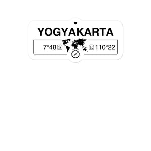 Yogyakarta, Indonesia 2 x 5.5" Inch Stickers Gift with Map Coordinates #REF2748F6546
