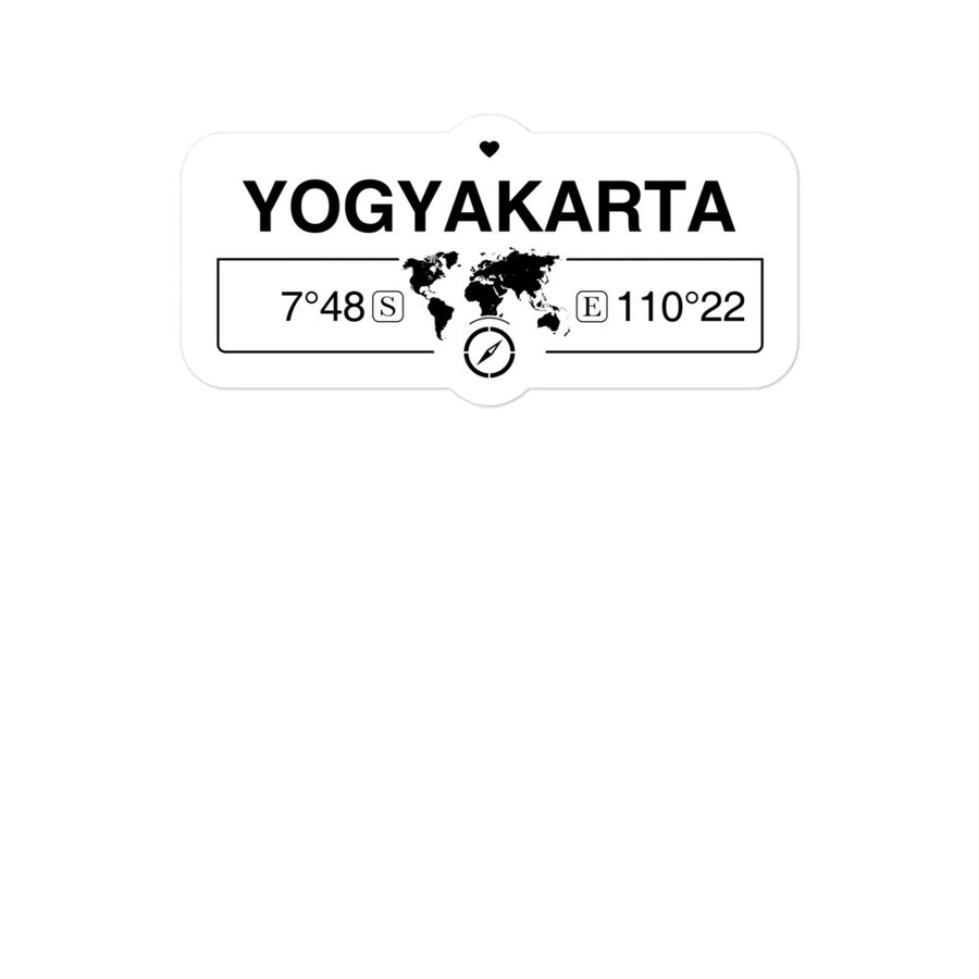Yogyakarta, Indonesia 2 x 5.5" Inch Stickers Gift with Map Coordinates #REF2748F6546