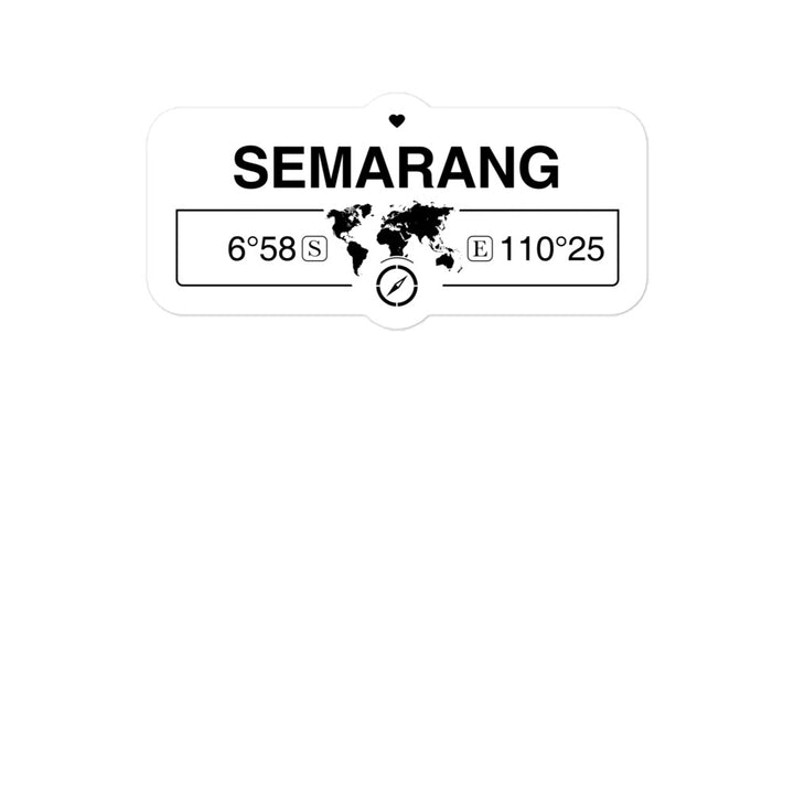 Semarang, Indonesia 2 x 5.5" Inch Stickers Gift with Map Coordinates #REF2748F6546
