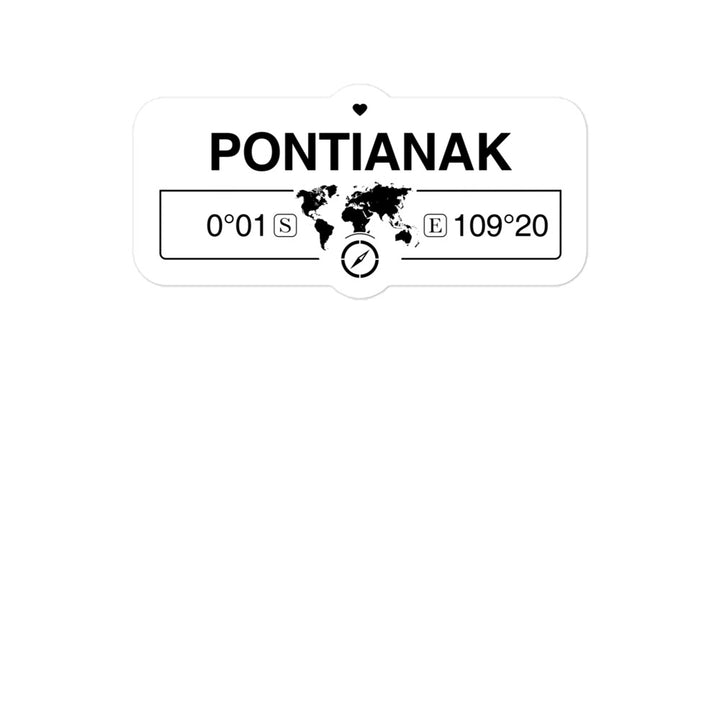 Pontianak, Indonesia 2 x 5.5" Inch Stickers Gift with Map Coordinates #REF2748F6546